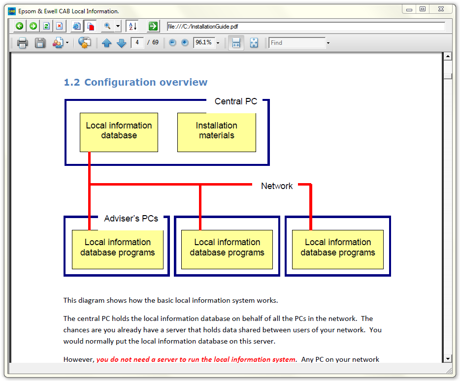 Displaying a document