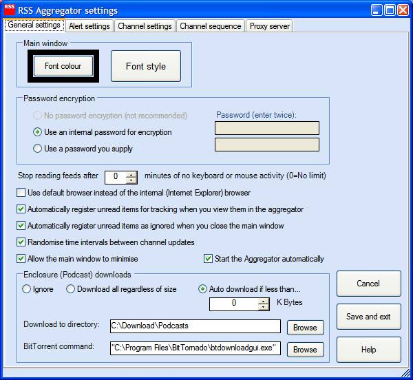 General settings
